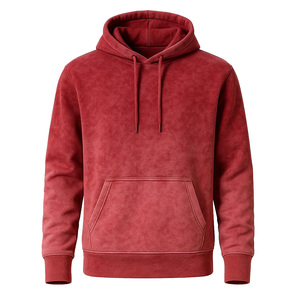 Sudadera con Capucha Roja para Hombre, Corte Regular, Diseño Casual de Color Sólido con Bolsillos, para Otoño - Product Image 1
