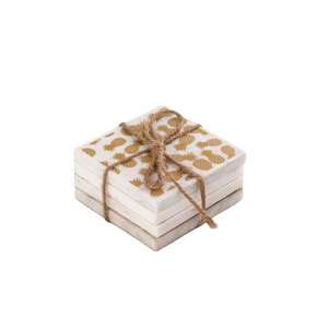 Luxury Square <b>Marble</b> <b>Coaster</b> Set Eco-Friendly Durable Washable Natural Stone Mats & Pads From India for Home Use - Product Image 1