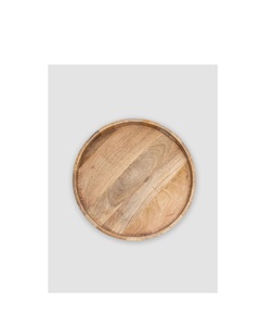 Bandeja redonda de madera de mango hecha a mano de primera calidad con acabado natural, plato decorativo duradero para cocina y comedor, estilo rústico elegante. - Product Image 6