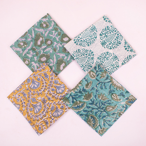 Pañuelo de Cuello Cuadrado de Algodón con Estampado a Mano Estilo Boho, Hecho a Mano con Tinte Vegetal, Artesanía India, Multifuncional - Product Image 1