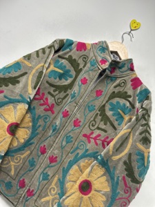 <b>Velvet</b> Bomber Jacket <b>Velvet</b> Suzani Embroidered Customizable Unisex Suzani Jacket Plus Size Reversible Breathable Winter <b>Blazer</b> - Product Image 2