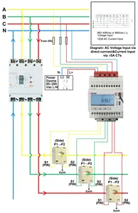 مقياس طاقة لاسلكي من Acrel ADW300/4GHW، عدادات كهربائية لتحديد استهلاك الطاقة مع تحكم عن بعد 3 مراحل