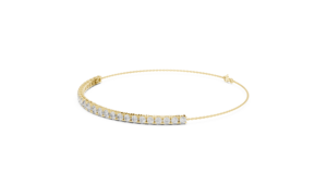 Bracelet coulissant en or et diamants, demi-éternité réglable avec diamants ronds de laboratoire, bijoux minimalistes - Product Image 5