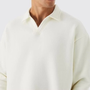 <b>Men's</b> <b>Long</b> <b>Sleeve</b> Knitted for <b>Shirt</b> 100% Cotton Breathable Yarn Dyed Solid Color Casual Style <b>White</b> - Product Image 4