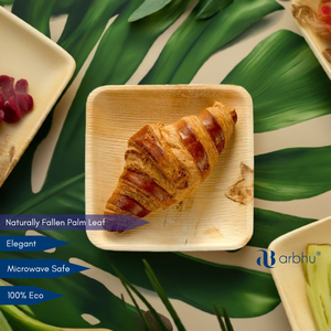 Assiette de luxe en feuille de palmier, écologique, biodégradable, texture naturelle, robuste, jetable, pour événements haut de gamme, en gros - Product Image 2