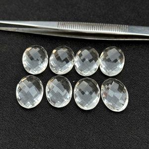 12mm 14mm 16mm <b>Natural</b> <b>Crystal</b> Quartz Faceted Flat Oval Shape Brilliant Cut Loose Gemstone For Jewelry At Verified Manufacturer - Product Image 4