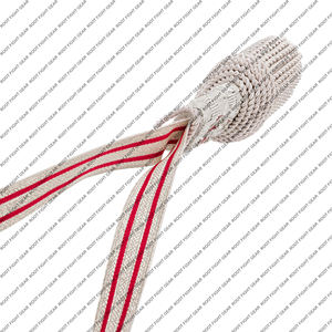 Nœud de sabre polonais en fil de bullion blanc, fait main, en matériau personnalisé, avec logo brodé en bullion, de la marque Root Fight Gear. - Product Image 5