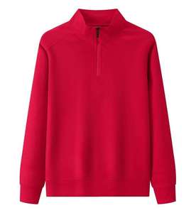 Sudadera al por mayor con media cremallera y corte holgado, con arte bordado, para minoristas de ropa urbana masculina - Product Image 3