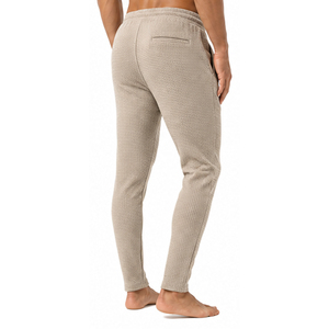 <b>Mens</b> Waffle Knit Everyday <b>Trousers</b> Slim Fit Casual Textured Joggers <b>Elastic</b> <b>Waist</b> Drawstring Lightweight Custom Bottoms Custom - Product Image 5