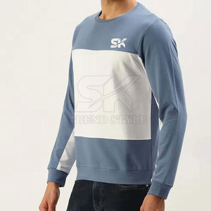 Windproof Cotton Made Men Split Color <b>Plain</b> <b>Sweatshirts</b> Customized Logo Men Split Color <b>Plain</b> <b>Sweatshirts</b> - Product Image 2