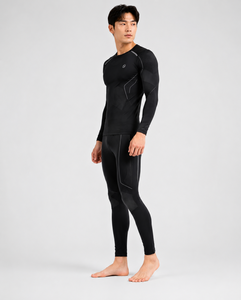 Ensemble de vêtements de course pour moto pour hommes, sous-vêtements de compression à manches longues, respirant et à séchage rapide, combinaison intégrale - Product Image 1