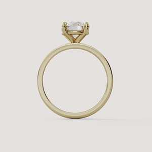 Bague de fiançailles solitaire en diamant de 2 carats, sertie à griffes, de laboratoire, ronde, fine et minimaliste, avec bande de 3 mm d'épaisseur, en or massif 14K 18K, bijoux raffinés - Product Image 3