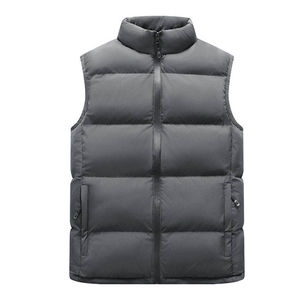Gilet matelassé sans manches pour homme, fermeture éclair intégrale, veste décontractée en softshell, prix de gros - Product Image 4