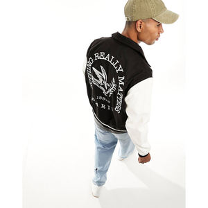 Trend-forward varsity jacket with refined stitching and soft lining for maximum <b>comfort</b> and style. - Product Image 4