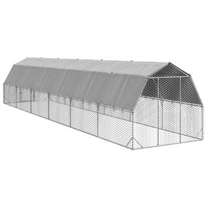 Grand enclos à poules durable en acier galvanisé, cage pour animaux, produit pour enclos à poules - Product Image 5