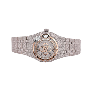 High-End Moissanite Iced Out <b>Watch</b> for Men, Ice Silver Dial, Diamond Covered <b>Case</b> and Bracelet - Product Image 1