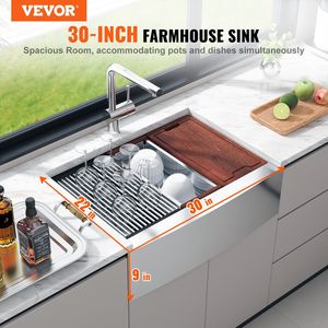 Lavello da Cucina Stile Rustico in Acciaio Inox 304, Vasca Singola da Incasso con Accessori per Uso Domestico - Product Image 2