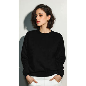 Sweat-shirts à capuche OEM pour femmes, style streetwear hiver, épaules tombantes, 550 GSM, poids lourd - Product Image 5