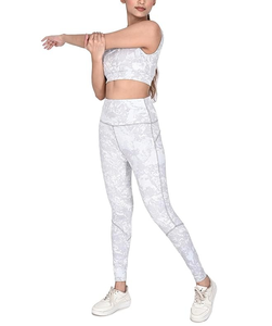 Tenues de sport pour femmes, ensemble 2 pièces, leggings taille haute et soutien-gorge de sport sans rembourrage, pantalon de yoga amincissant, vêtements de sport pour la gym - Product Image 4