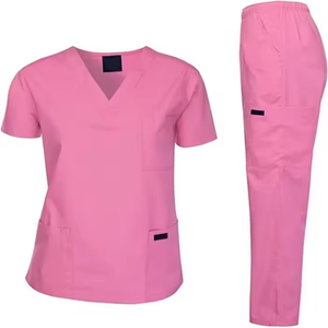 Women's Stand Collar Sleeveless Hospital Scrub <b>Set</b> Matte Top for Nurses <b>Doctors</b> OEM Women's Black Scrub <b>Set</b> V-Neck Top And Pants - Product Image 5