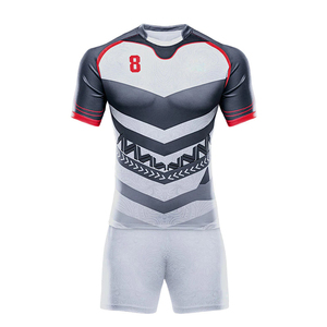 Uniformes de Rugby Unisex Personalizados al por Mayor, Conjuntos de Ropa Deportiva de Fútbol Transpirable de Poliéster con Sublimación Completa, Manga Corta - Product Image 4