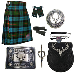 Collection de kilt Premium Stag 8 pièces comprenant un kilt traditionnel de 8 yards avec équipement en cuir gaufré motif cerf et hose. - Product Image 6