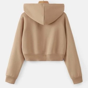 Sudadera con Capucha Estampada 100% Algodón para Mujer, Otoño Invierno, Ecológica, Personalizada, Estilo Crop Top, Venta al Por Mayor - Product Image 3