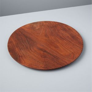 Plato de madera rústico al por mayor, plato redondo de madera para servicio de cena, para decoración de bodas, vajilla de lujo, plato base de madera - Product Image 1