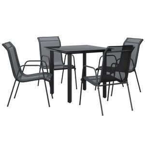 Ensemble de salle à manger de jardin noir et gris foncé - Product Image 2
