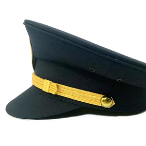 หมวกปักลายมือคุณภาพสูง OEM สำหรับทุกเพศทุกวัย  ขนาดสั่งทำได้  วัสดุผ้าขนสัตว์  สายรัดสีทอง  ผ้าฝ้ายเรียบ  ปีกหมวกแบบยูนิฟอร์ม - Product Image 2