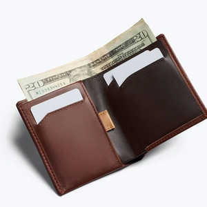 Portefeuille homme en cuir véritable robuste à double rabat avec fenêtre pour carte d'identité, fait main, coutures de qualité supérieure, personnalisable - Product Image 2