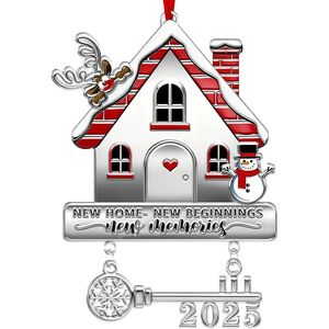 Adorno para el Hogar 2025, Regalos de Inauguración de Casa de Metal para Mujeres, Parejas, Propietarios de Viviendas, para Decoraciones de Árboles y Bolas de Navidad - Product Image 1
