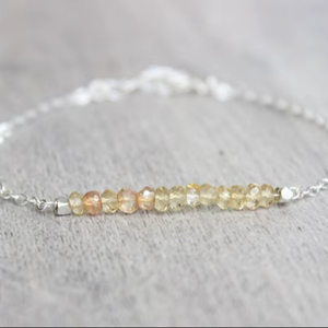 Citrine Bracelet 925 Sterling Silver November Birthstone Minimalist Women Jewelry Gemstone Wholesale Supplier - Product Image 1