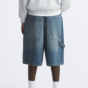 Nouveauté Short en jean délavé pour homme, taille mi-haute, style cargo, en polyester/coton, décontracté, pour l'été, coupe droite, OEM - Product Image 6