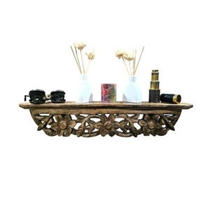 Mango Wood Floating <b>Shelf</b> with Jute Rope Brackets - Bohemian Wholesale - Product Image 3