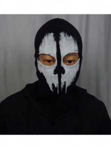 Unisex Fire Resistant <b>Black</b> Full Face <b>Balaclava</b> White Skull Print Sublimation Transfer Print Customized Color Outdoor Wear Adult - Product Image 2