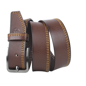 Ceinture en cuir véritable pour homme, décontractée et habillée, avec boucle simple classique en alliage, confortable - Product Image 3