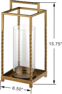 Lanterne en métal de qualité supérieure à prix raisonnable, finition rustique, pour décoration vintage de la maison et éclairage de jardin. - Product Image 2