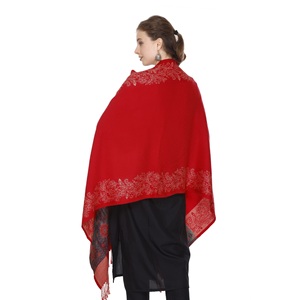 Chal de Seda para Mujer, Pashmina Bordada, Extra Grande, con Borde de Borlas, Largo, para Otoño e Invierno, Regalo - Product Image 4