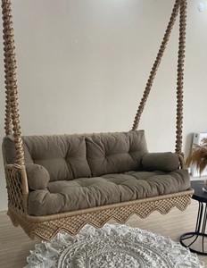 Balcony Large <b>Macrame</b> Swing For Garden and Home, Hanging Cotton <b>Macrame</b> Hammock Chair, <b>Macrame</b> Swing Chair, <b>Macrame</b> handmade - Product Image 2
