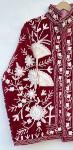 Maaunique Vintage Hand Embroidered <b>Velvet</b> Suzani <b>Jacket</b> Unisex Autumn/Winter Floral Pattern Cotton Bomber Full Breathable - Product Image 6