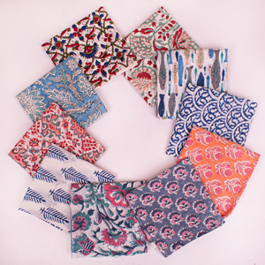 Sustainable Cotton Floral Bandanas Handmade Block Print Breathable <b>Head</b> Neck Band Wrist Band Hair Tie Trendy <b>Wrap</b> for All - Product Image 3