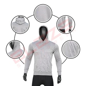 เสื้อมีฮู้ดสำหรับผู้ชายเสื้อมีฮู้ดผ้าหนาสำหรับใส่ออกกำลังกายวิ่งวิ่งออกกำลังกายมีเชือกรูดสีชมพูอ่อน280Gsm - Product Image 4