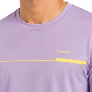 T-shirt de sport pour homme, lavande, haute performance, séchage rapide, athlétique, gym, course à pied, entraînement, logo personnalisé, OEM - Product Image 5