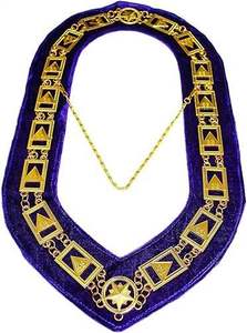 Custom Embroidered Masonic <b>Collar</b> Jewel with Durable <b>Metal</b> and Chain Hook Fastening - Product Image 1