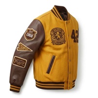 Vestes universitaires pour hommes personnalisées avec logo, patchs en chenille, style Letterman, manches en laine et cuir, vente en gros