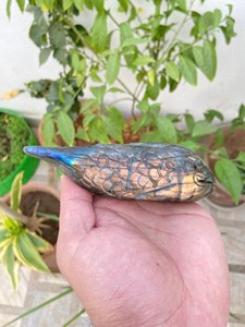 Escultura de Pez Koi de Labradorita Brillante |   Decoración Feng Shui de Piedras Preciosas Talladas a Mano para Coleccionistas y Exhibición en Interiores - Product Image 2