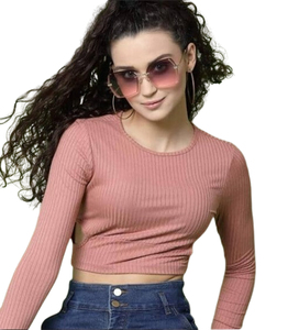 Wholesale Women Knitted Casual Short Cotton <b>Crop</b> <b>Tops</b> Premium Quality Breathable Long Sleeve Sexy Tight Fitted Custom Logo OEM - Product Image 5