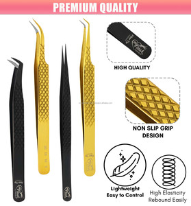 Private Label Eyelash Extension Tweezers Lash Extensions Tweezers Fiber Tip Straight and Curved Pointed Tip Tweezers - Product Image 3