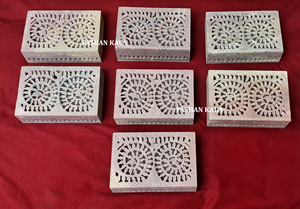 สินค้าขายดี กล่องใส่เครื่องประดับรูปทรงสี่เหลี่ยมผืนผ้า แกะสลักจากหินสบู่ธรรมชาติ ลายช้าง สำหรับใช้งานได้หลากหลาย - Product Image 5